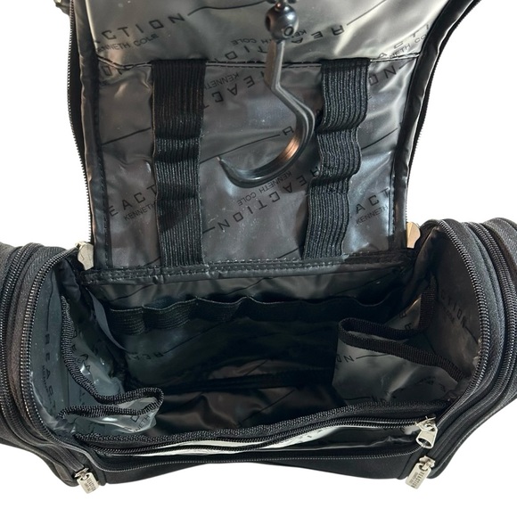 Kenneth Cole Reaction Toiletry Bag Travel Makeup Shaving Black Nylon Hanging - Picture 7 of 12